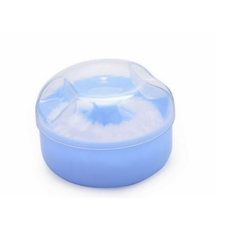 Baby Powder Puff Kit Container Case Makeup Cosmetic Tool Sponge Villus Box Blue