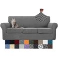thumbnail image 1 of Latest Checkered 4 Pieces Couch Covers for 3 Cushion Couch Extra Large High Stretch Thickened Sofa Cover for Dogs Pets Anti Slip Furniture Protector Sofa Slipcovers (X Large, Dark Gray Checkered), 1 of 7