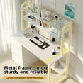 thumbnail image 2 of DreamCurship Computer Desk with Hutch, Home Office Desk with Drawers and Shelves, Wood Writing Study Desk, White, 2 of 7