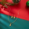 thumbnail image 4 of NICKSUN Christmas Tree Necklace Earrings Set for Women Gold Snowman Pendant Necklace Dangle Earrings Fashion Christmas Jewelry Set for Women, 4 of 7