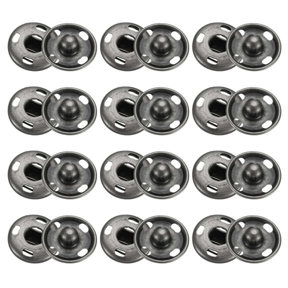 Uxcell 50 Set Sew-on Snap Buttons 15mm Metal Snap Fastener Buttons, Black