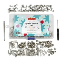 Incraftables Silver Studs and Spikes Set (100pcs) for Clothing & Shoes W/ Screwdriver & Punch Tool