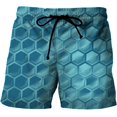 thumbnail image 1 of Pantalones cortos de playa para hombre, informales, con ilusión óptica, estampado 3D, de secado rápido, producto a la moda, novedad de verano Fivean unisex, 1 of 2