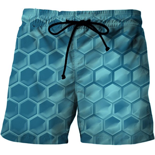 Pantalones cortos de playa para hombre, informales, con ilusión óptica, estampado 3D, de secado rápido, producto a la moda, novedad de verano Fivean unisex