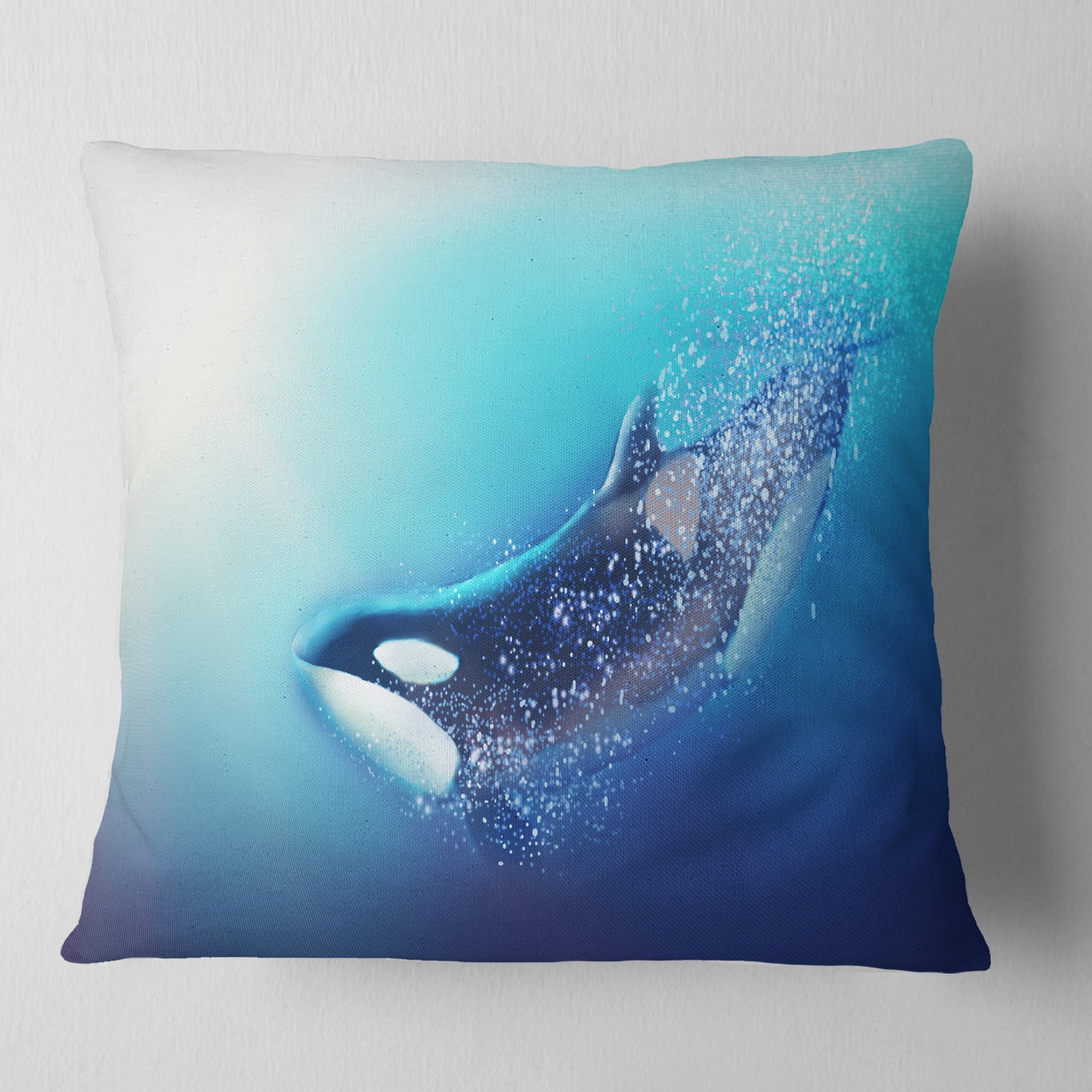 Designart Killer Whale and Sea - Animal Throw Pillow - 18x18