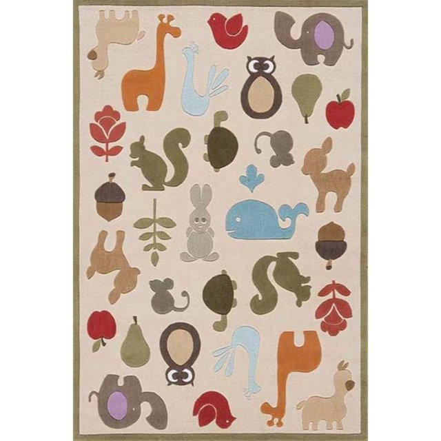 Momeni Lil Mo Whimsy 2' X 3' Contemporary Hand Tufted Rug in Ivory