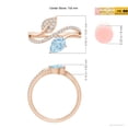 thumbnail image 5 of ANGARA Natural Aquamarine and Diamond Bypass Ring with Leaf Motif in 14K Rose Gold for Women (Size-7x5mm) | March Birthstone, Birthday, Anniversary, Jewelry Gift for Women | Natural Aquamarine Ring, 5 of 10
