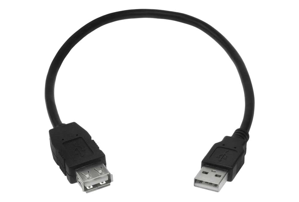 Your Cable Store 5 Pack 1 Foot USB 2.0 Extension Cable Male A to Female A