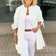 thumbnail image 5 of Tops de otoño para mujer,Camisa de solapa con botones para mujer, blusa de manga larga, ropa informal de oficina, poliéster, corte holgado, para casa o trabajo, sopatenor, 5 of 9
