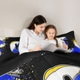 thumbnail image 5 of Feelyou Initial C Letter Bedding Comforter Set, Blue Watercolor Artwork Twin Comforter Sets, Cartoon Basketball Print Reversible Bedding Set, Breathable Home Decor, 2pcs, 5 of 8