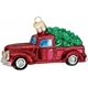 thumbnail image 4 of 1 unidad de camioneta con adorno de pino, adorno de árbol de Navidad para Navidad, hogar, decoración navideña, regalos, rojo, 4 of 5