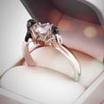 thumbnail image 4 of Bague de Fiançailles Ajustable pour Femmes avec Zircons Ronds Étincelants et Ouverture Élégante, Bijou d'Alliance, 4 of 5