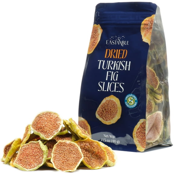 Eastanbul Turkish Dried Figs Slices, Sun Dried Fruit Chips, Vegan, 14.5oz