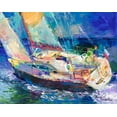 thumbnail image 2 of Wallich, Richard 24x20 Gold Ornate Wood Framed with Double Matting Museum Art Print Titled - Sailboat, 2 of 4