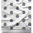 thumbnail image 1 of Soimoi Japan Crepe Satin Fabric Dot,Leaves & Floral Block Print Fabric by Yard 42 Inch Wide, 1 of 1