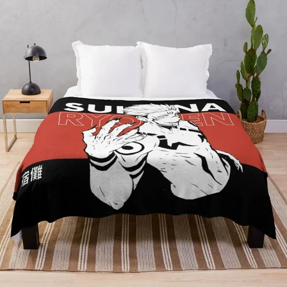 Sukuna Ryomen - Jujutsu KaisenThrow large plaid Flannel Blanket