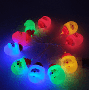 Yewang LED Santa snowman string lights, holiday garden party decoration pendant (10 lights Santa Claus color)