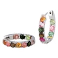 thumbnail image 5 of Genuine 8 Carat Natural Tourmaline Multi-Color Earrings & Ring Set In 925 Sterling Silver, 5 of 8