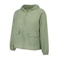 thumbnail image 2 of Baberdicy Women's Lightweight Rain Jacket - Hooded Waterproof Windbreaker with Zipper Pockets, Outdoor Sun Protection Coat (Green | L), 2 of 9