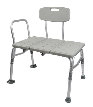 1 Count Reversible Back McKesson Bath Transfer Bench 17.5 and 22.5 Adjustable Height Up to 400 lbs 