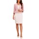 thumbnail image 2 of INSPIRAR CHIC Blazer Elegante para Mujeres, Chaqueta de Traje de Trabajo con Peplum, Sin Cuello, de Manga 3/4, Talla XL, Rosa, 2 of 6