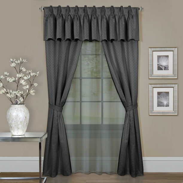 Achim Claire 6 Piece Window Curtain Set, All In One Window Curtain Sets