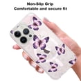 thumbnail image 3 of Rosebono For iPhone 14 Plus Case Compatible with MagSafe, Butterfly IMD Hybrid Bling Glitter Sparkle Laser Marble Graphic Fashion Cute Colorful Skin Cover Shockproof Case for iPhone 14 Plus, 3 of 5