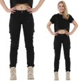 thumbnail image 2 of WAX JEAN Women's PREMIUM Womens Stretch Solid Casual Skinny TWILL Cargo Pants (Wax Jeans 90010), 2 of 5