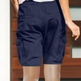thumbnail image 5 of Inleife Fashion Womens Drawstring Shorts Casual Solid Elastic Waist Pocket Loose Shorts Pants, 5 of 6