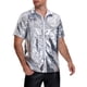 thumbnail image 5 of CAMISA DE FIESTA DISCO DE LOS 70 PARA HOMBRES, CON BOTONES Y MANGAS CORTAS, COLOR PLATA Y BLANCO, 5 of 5