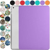 DuraSafe Cases iPad 9.7 Inch Air 2nd 1st 6th 5th Gen [ iPad 6 5 Air 2 1 ] MH2V2LL/A MH2W2LL/A MH2U2LL/A MGLW2LL/A MGL12LL/A MH0W2LL/A Slim TPU Transparent Back Cover Adjustable Stand - Purple