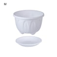 thumbnail image 2 of Frogued Flower Pot Nice-looking Fashion Lightweight Plastic Flower Vegetable Planters Pot with Tray for Home(White,M), 2 of 13