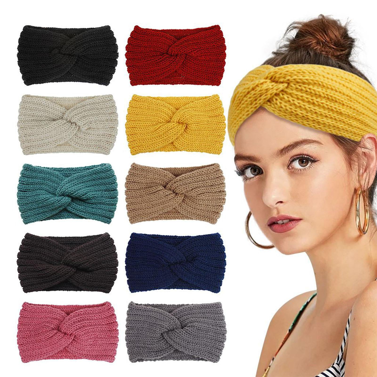 Women Ladies Elastic Knitted Headwrap Headband Ear Warmer Winter Crochet Turban 