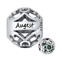 Birthstone Charms for Bracelet Sterling Silver CZ Womens Ginger Lyne Collection