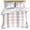Gray Pink, variant on 3 Piece Navy Blue Striped Duvet Cover Set Twin Size,Microfiber Comforter/Quilt Cover with Corner Ties and 2 Pillowcases,Geometric Grey White Vertical Stripes All Season Bedding with Zipper Closure