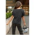 thumbnail image 7 of Women's Gameday Couture Black Washington Commanders Relaxed Flutter Sleeve T-Shirt, 7 of 7