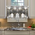 thumbnail image 2 of Yayeee Kitchen Curtains Tier Pair Light Filtering 27"x36" Rod Pocket Short Cafe Window Panel, Gray Hexagons, 2 of 7