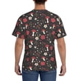 thumbnail image 3 of Bixox Men's Fly Agaric and Flowers Printed Short Sleeve Skinny Athletic T-Shirt, 3 of 6