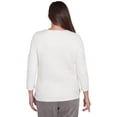 thumbnail image 2 of Alfred Dunner Womens Petite Textured Cable Button Shoulder Sweater, 2 of 4