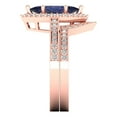 thumbnail image 3 of 2.48 ct Brilliant Marquise Cut Blue Sapphire 14k Rose Gold Halo Solitaire with Accents Engagement Bridal Wedding Ring Band Set size 10.75, 3 of 7