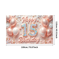 thumbnail image 6 of Decorative Design Happy Birthday Banner Balloon Decoration 15th Birthday Banner Confetti Design Colorful Theme Polyester Material for Birthday Party Milestone Celebration Teen Celebration, 6 of 7