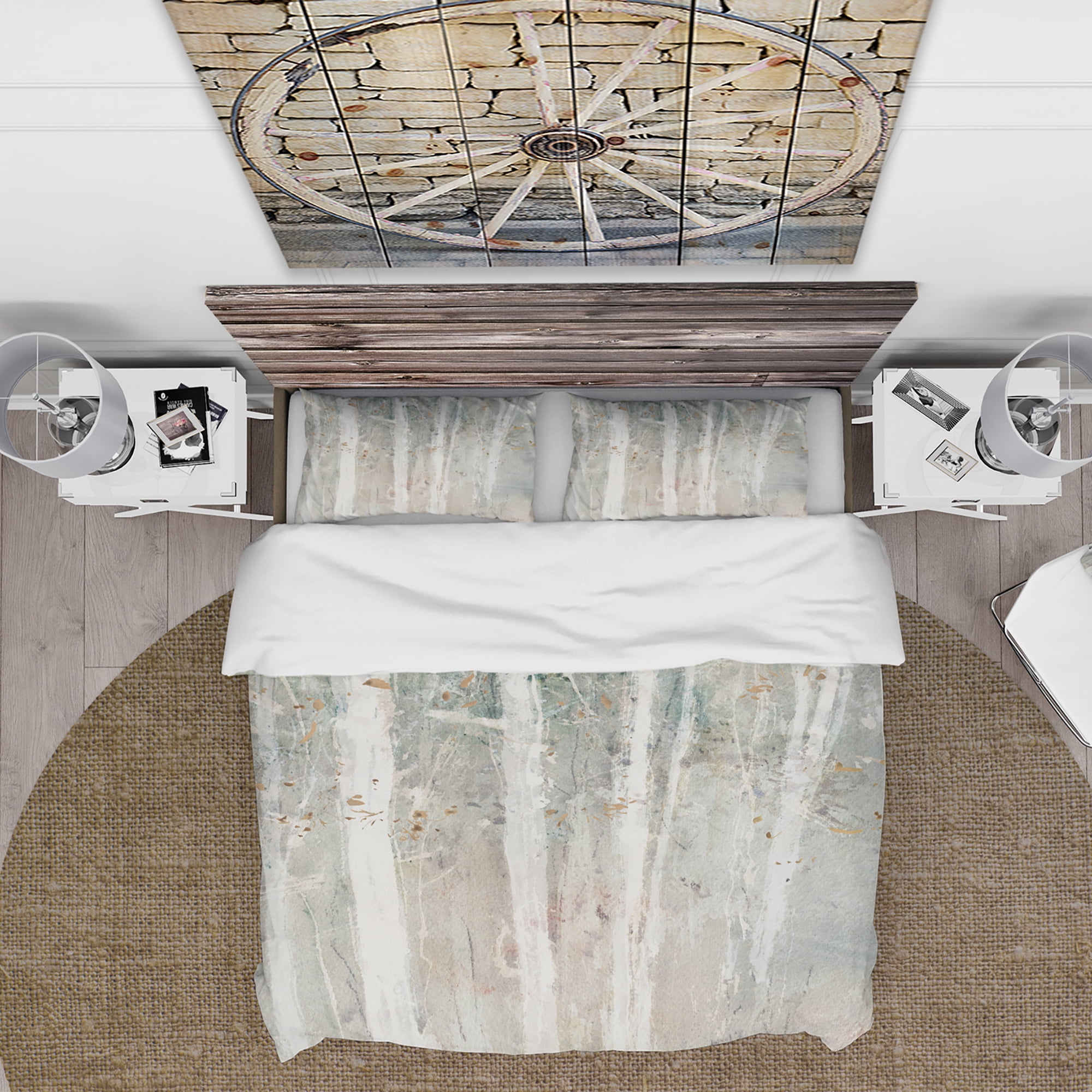 Designart 'A Woodland Walk into the Forest V' Farmhouse Duvet Cover Set