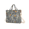 thumbnail image 7 of FORMRS Womens Corduroy Tote Bag Crossbody Shoulder Handbag with Pocket, Halloween Dancing Skeleton, 7 of 7