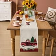 thumbnail image 2 of Red Plaid Christmas Table Runner 36 Inches Long Farmhouse Dress Scarves, Truck Xmas Tree Vintage Winter Rustic Dining Tablerunner for Coffee Table/Kitchen Island/Party Décor, Small 13" x 36", 2 of 8