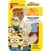 Crunch Pak Snack Featuring Minions with Fresh Sliced Sweet Apples, Cheese, and Pretzels, 3.9oz Tray