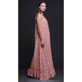 thumbnail image 2 of Bimba Dark Peach Orange Floral Orchid Printed Long Maxi Dress For Women Rayon Nightgown Spaghetti Strap Ladies Sleepwear Large, 2 of 5