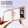 thumbnail image 3 of Allytech for Samsung Galaxy Z Flip 4 Case, PU Leather Shockproof Cover with Ring Stand Holder Diamond Pattern Flip Folio Case for Samsung Z Flip 4 2022, White, 3 of 6