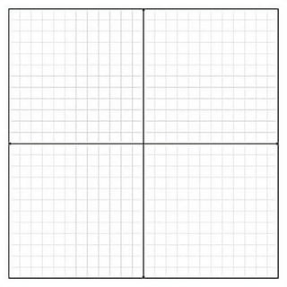 Graph Paper Sticky Note Pads, Accentuated X-Y Axis: Set of 4