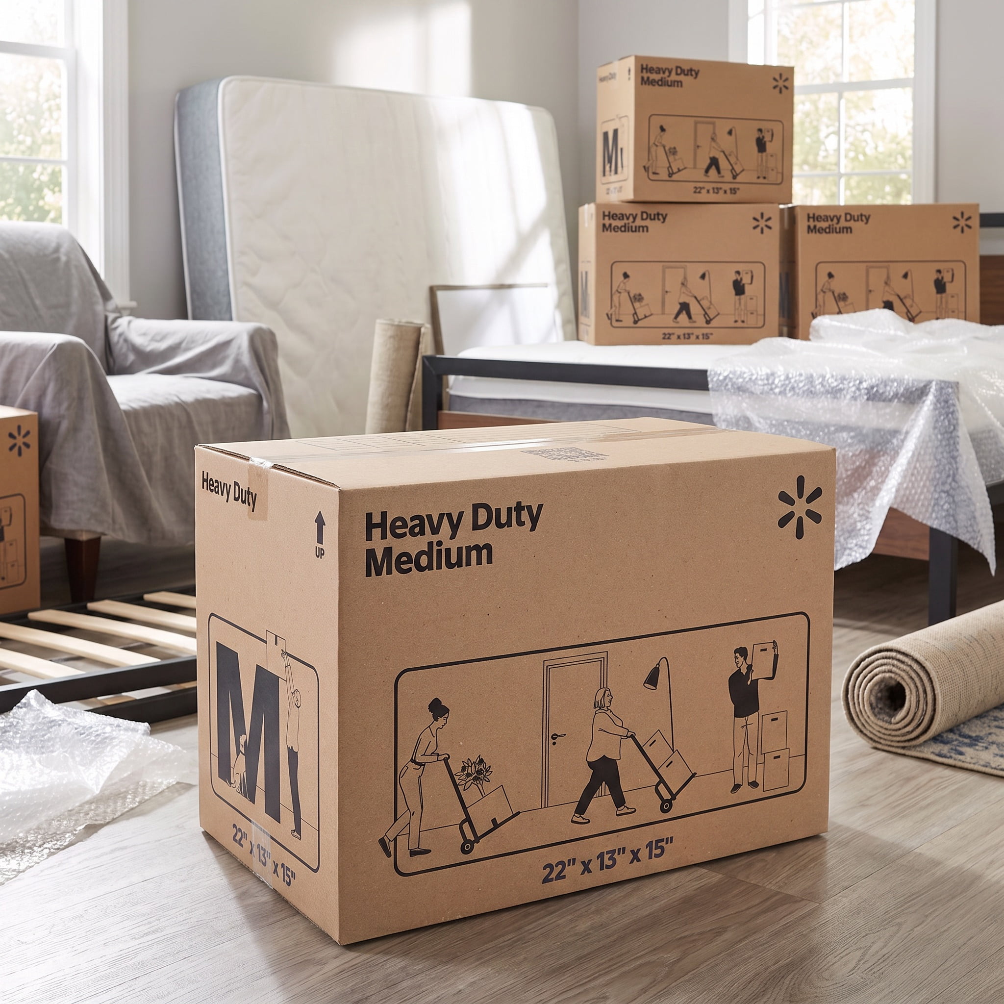 Walmart 22X13X15 Medium Heavy Duty Boxes, 135-CT Pallet