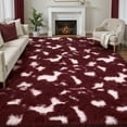 thumbnail image 3 of Lalado 5ft x 8ft Shag Area Rug, Soft Fluffy Indoor Tie-Dye Area Rugs for Living Room Bedroom Decor Carpet, Red & White, 3 of 8